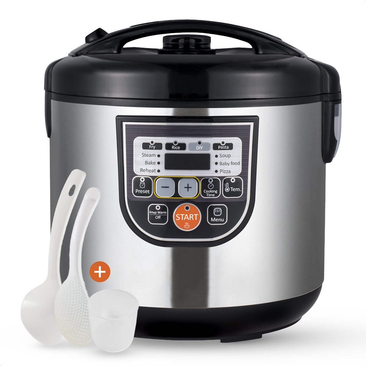 Golermo Multicooker 5L – 11 Programma’s + Kookboek | 860W | Multifunctionele Rijstkoker, Slowcooker & Stoomkoker in 1