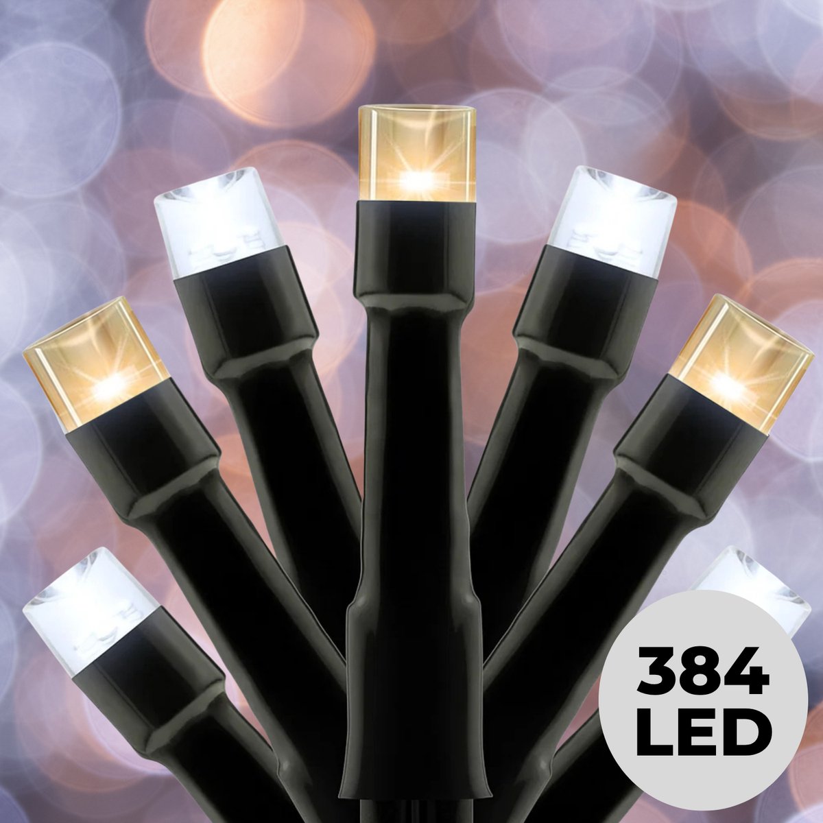 Lomera Kerstboomverlichting - Kerstverlichting - Kerstlampjes - 384 LED - Twotone Verlichting - Warm Wit + Wit - 490 CM Lengte - 8 Lichtfuncties - Automatische Timer - Binnen en Buiten - Ip44 - Geheugen - Lichtsnoer