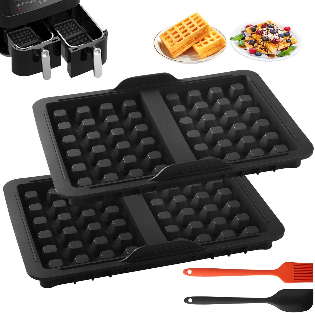 Ibenzoa® Siliconen wafelvorm voor heteluchtfriteuse met uitgebreide bakmogelijkheden