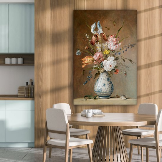 Peinture sur toile Fleur Nature Morte - Balthasar van der Ast - Oude Meesters - 80x120 cm - Décoration murale
