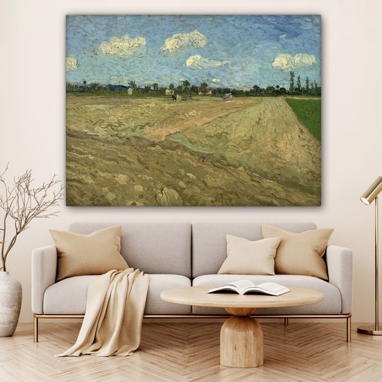 Peintures sur toile - Champs labourés - Vincent van Gogh - 160x120 cm - Décoration murale XXL