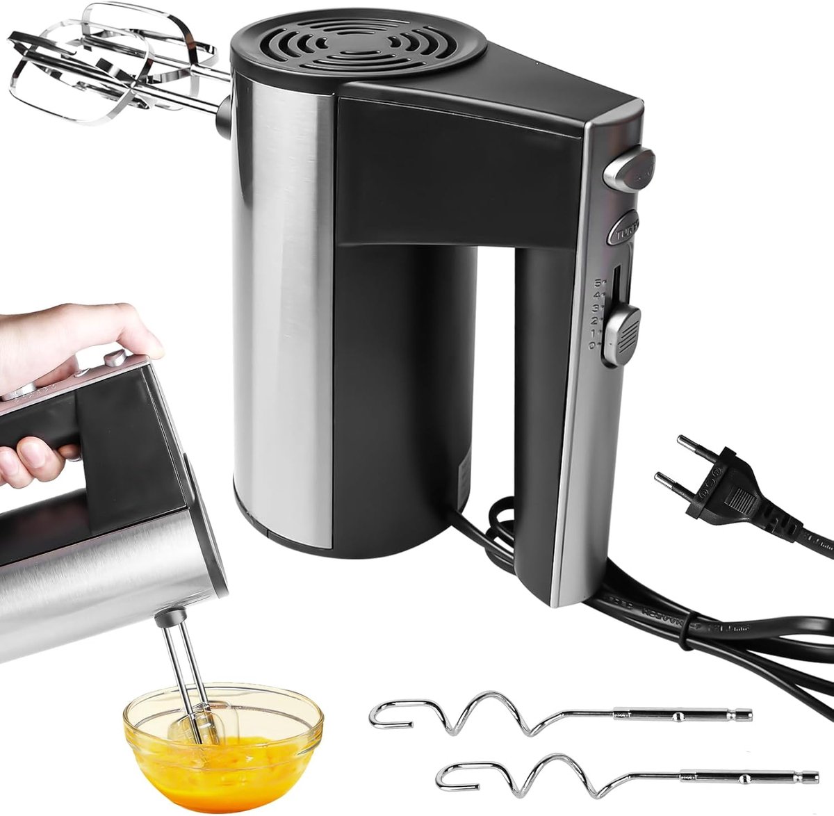 Handmixer, elektrische mixer voor het mixen van eieren, beslag en cakes