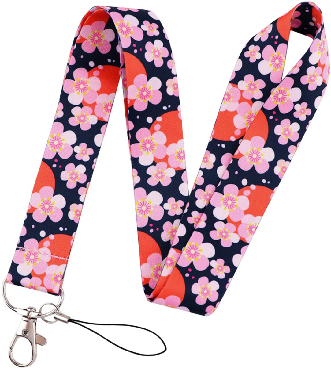 Travel Cords - Keycord Japanse Kersenbloesem - stevig lanyard - sleutelhanger - sleutelkoord - met telefoonkoord - sleutels