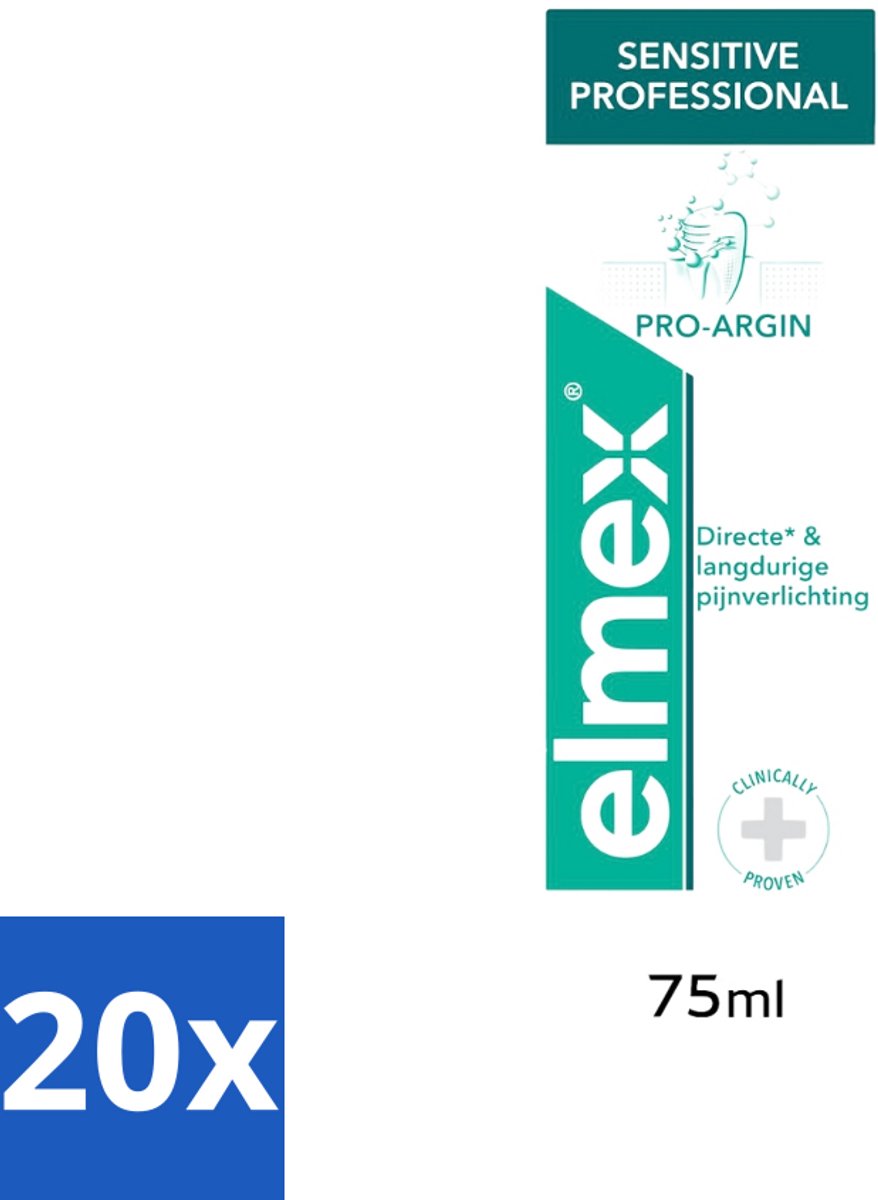 20 x Elmex Tandpasta Sensitive Professional 75 ml - Gevoelige Tanden - Tandgevoeligheid - Tandpasta - Pro-Argin - Tandhalscariës