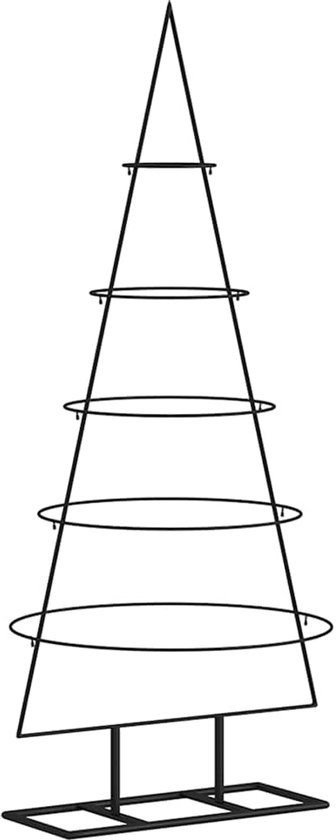 vidaXL Décoration de Noël Sapin de Noël 125 cm Métal Noir - Sapin de Noël en métal - Sapins de Noël en métal - Sapin de Noël - Décoration de Noël