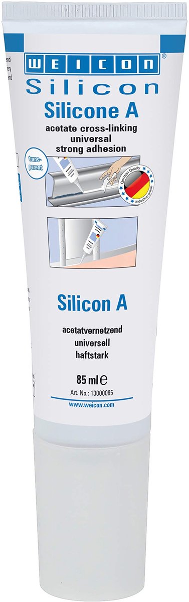 WEICON Silicon A – 85 ml transparant – permanent elastisch