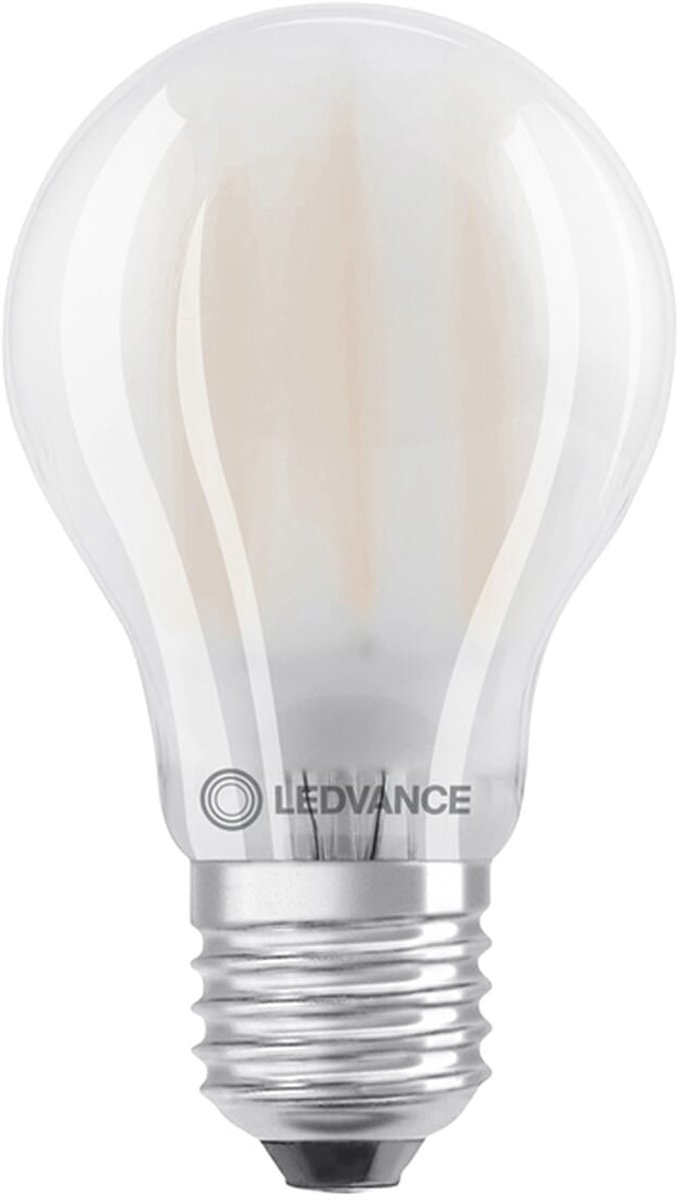 Ledvance LED Filament Lamp A60 E27 - 4W 470lm 4000K 230V - Mat Glas - Ø60mm - Geschikt voor kantoor, vergaderruimte, leeslamp