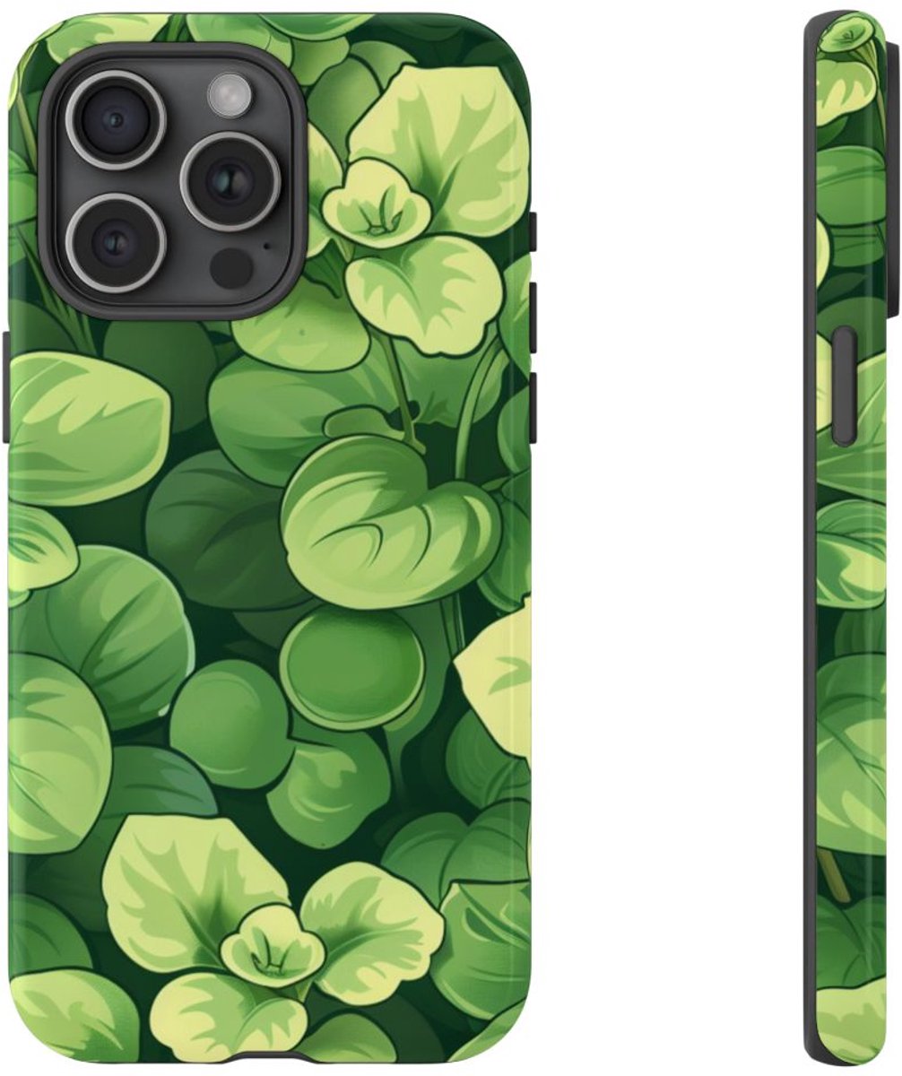 Groen Microgroentenpatroon – Telefoonhoesje Geschikt voor iPhone 15 Pro Max
