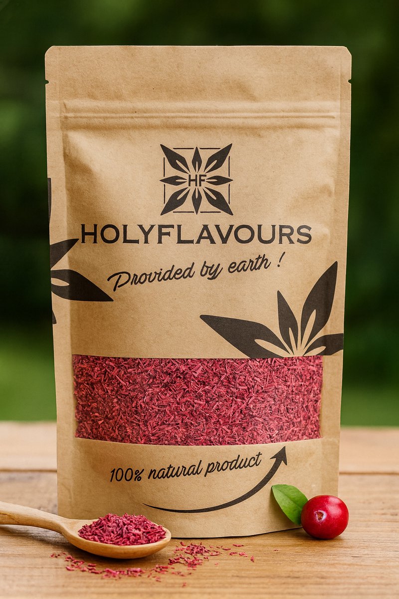 Cranberry vlokken 0.5-3 mm - 100 gram - Holyflavours