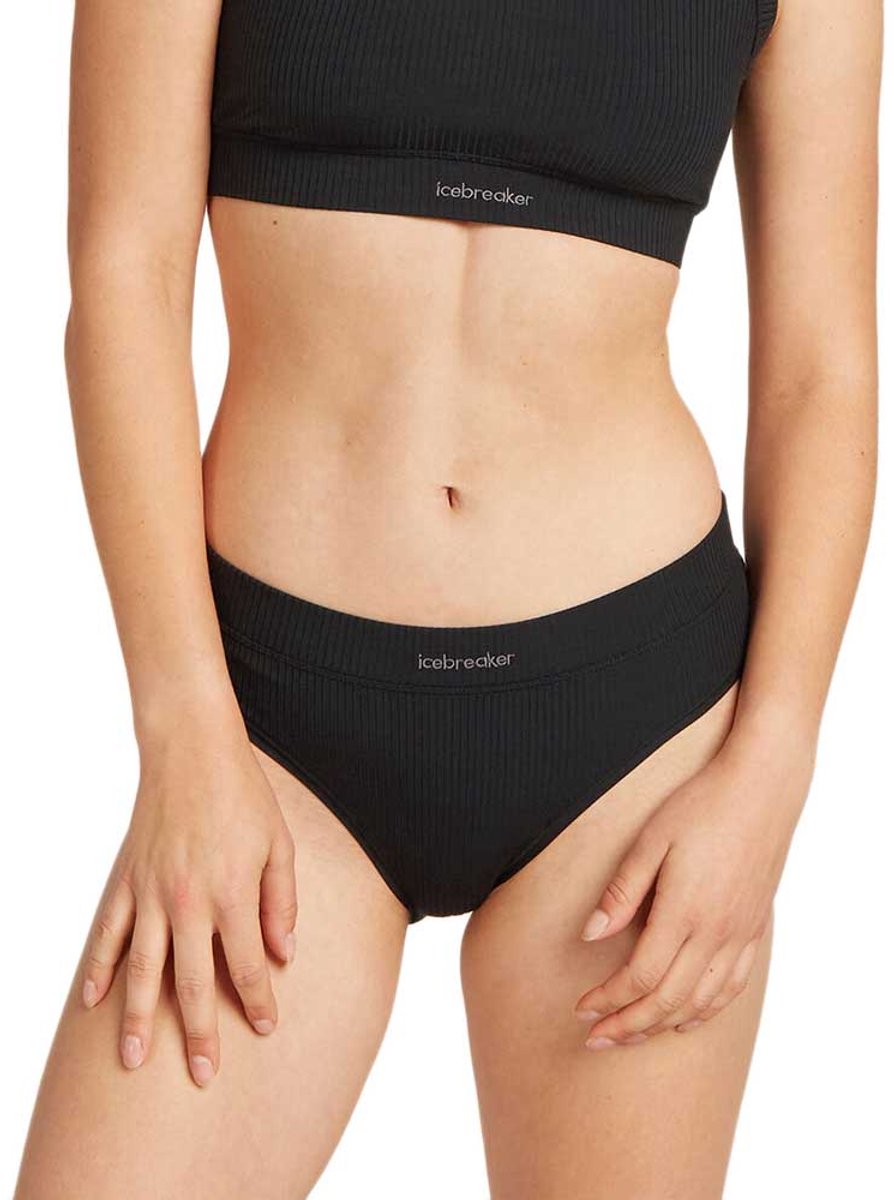 Icebreaker Merino Rib Lotus Hipster Slipje Zwart M Vrouw