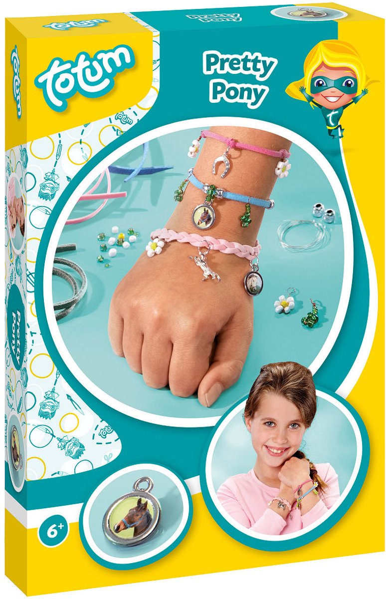 Totum Pretty Pony - knutselset paarden sieraden maken - bedel armbandjes maken met hoefijzer en paardenbedels - creatief speelgoed meisjes knutselset - cadeautip — afbeelding 20