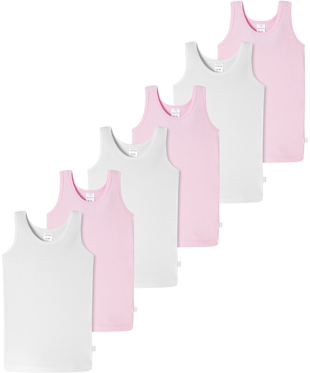 Schiesser Meisjes onderhemd 6 pack Kids Girls 95/5 Organic Cotton