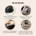 Instructievideo: Rol de inductiebeschermer op, berg hem op, maak de kookplaat schoon en leg de beschermer terug.