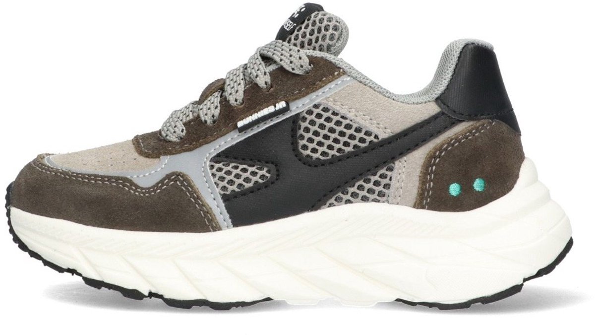 BunniesJR 225840-488 Jongens Lage Sneakers Grijs Leer Veters