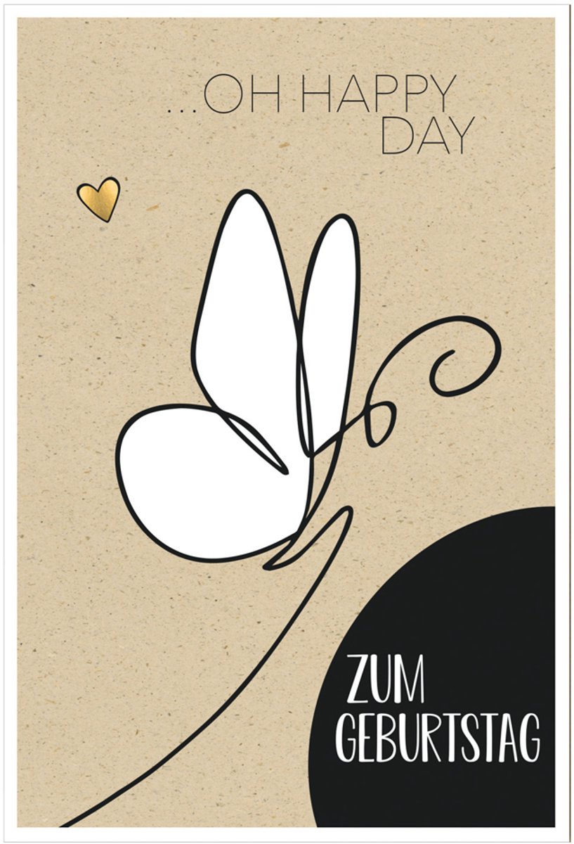 SUSY CARD verjaardagskaart, 115×170 mm, graspapier, foliedruk