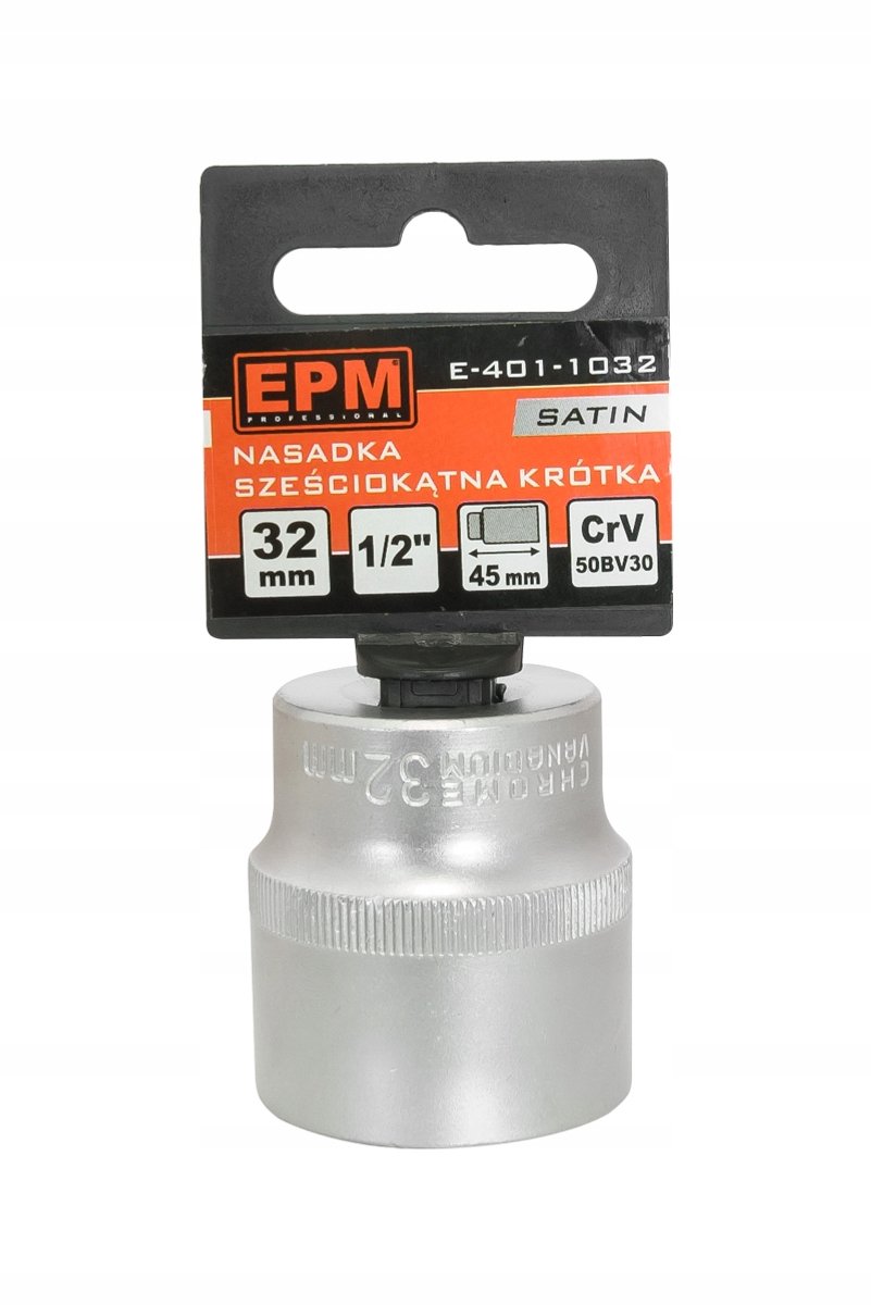 Korte zeshoekige dop 1/2'' Satijn 24mm