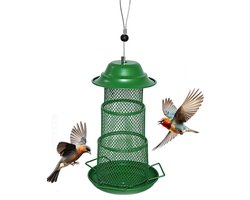 Automatische vogelvoederbak voor kooi - Metaal Buiten Vogelfeeder, Wilde Vogels Hangende Voederbak, Grote Capaciteit Buiten Vogelfeeder