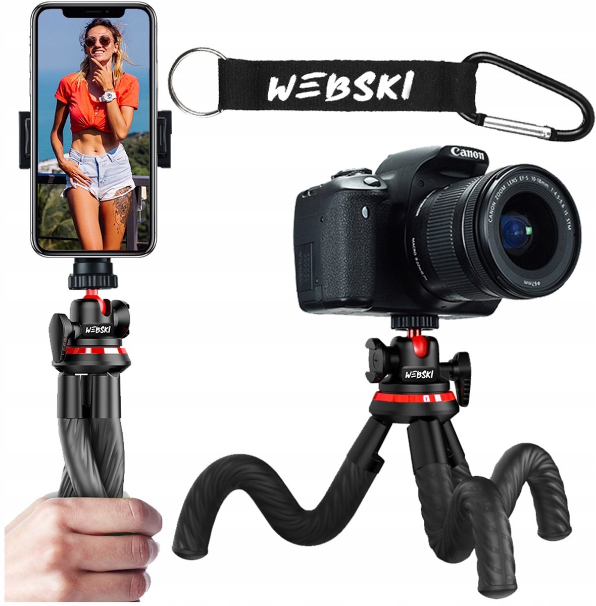 Flexibele Selfie Stick Tripod Statief voor Telefoon, Camera & Camcorder