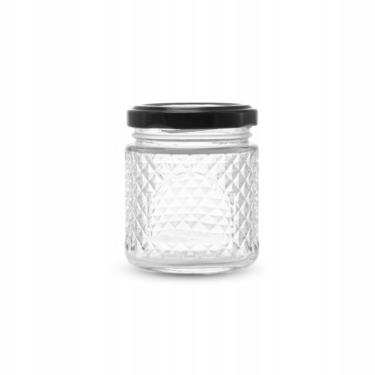 Glazen Pot 160 ml met Zwart Deksel - Ideaal voor Honing, Jam & Kruiden