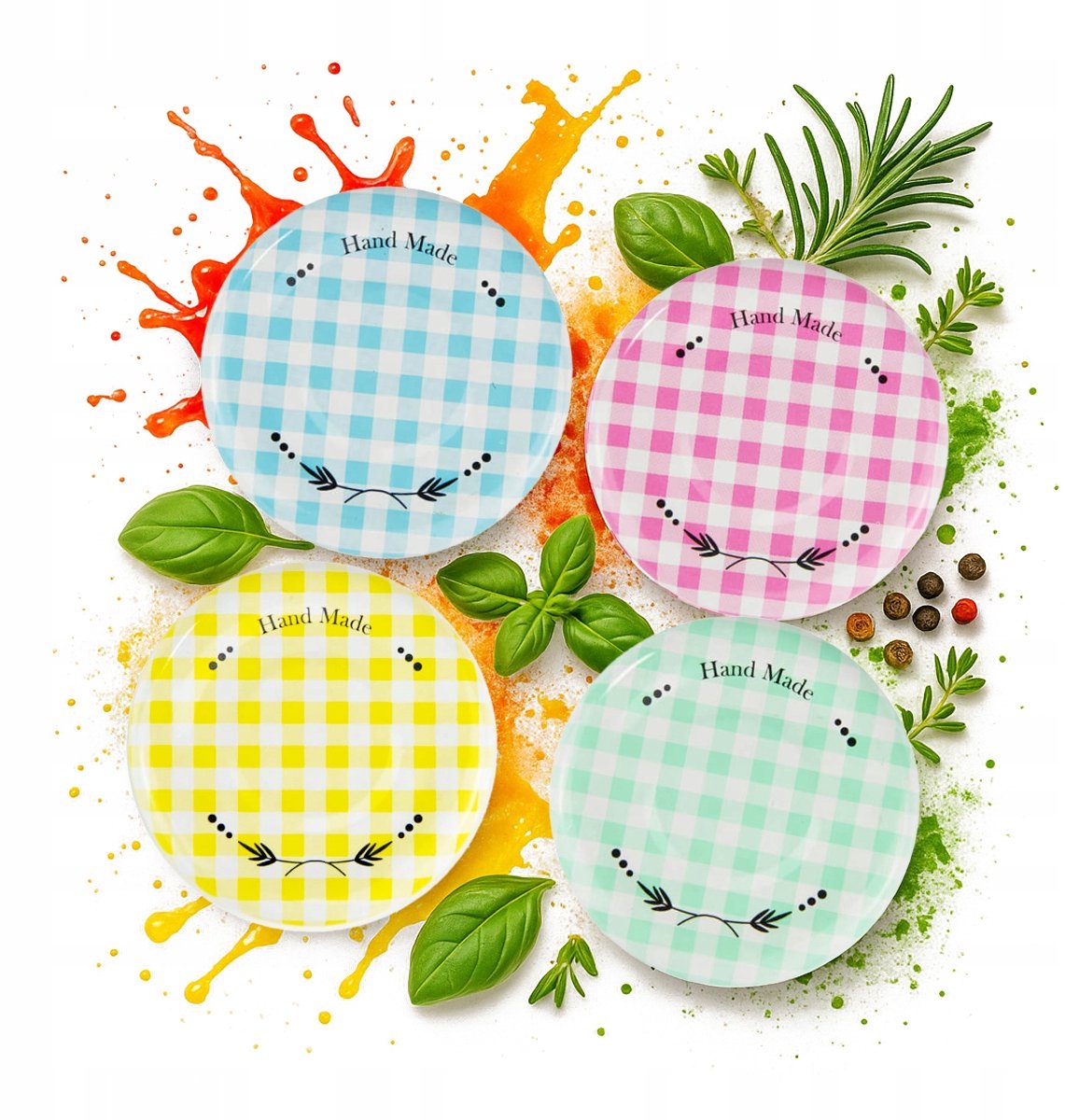 100x Pastel Pastel Klemdop 43mm voor Flessen en Potten - Handgemaakt