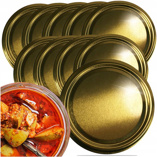 Westmark Schroefdeksels voor bewaarpotten, 15 stuks, rond, ø 58 mm, blik, rood/wit, geruit, 409822E3