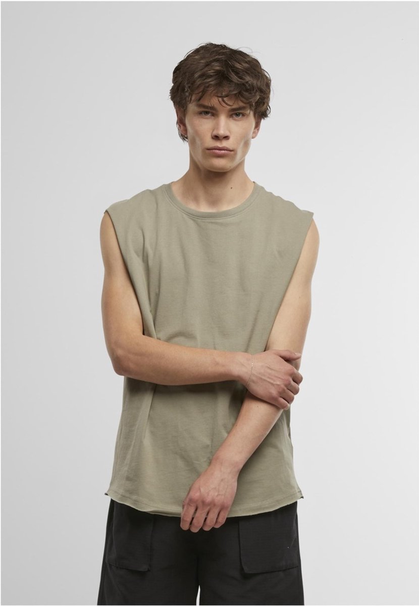Urban Classics Open Edge Mouwloos shirt 3XL Olijfgroen