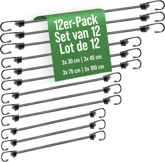 Spanner met haak 13cm zwart elastiek. Meerdere varianten