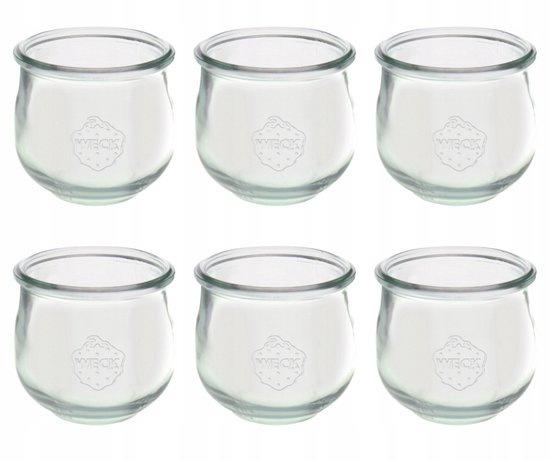 Bocaux en Verres Weck 370 ml - Set de 6 - Résistants à la chaleur