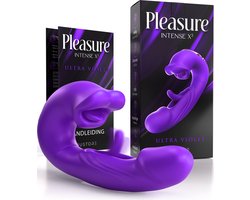 Pleasure Intense X³ – Ultra Violet – 3 in 1 Likkende Tong Vibrator voor Vrouwen – G-Spot Satisfyer & Clitoris Stimulator – Rabbit Tarzan Vibrator – Sex Toys voor Koppels – Seksspeeltjes voor Mannen