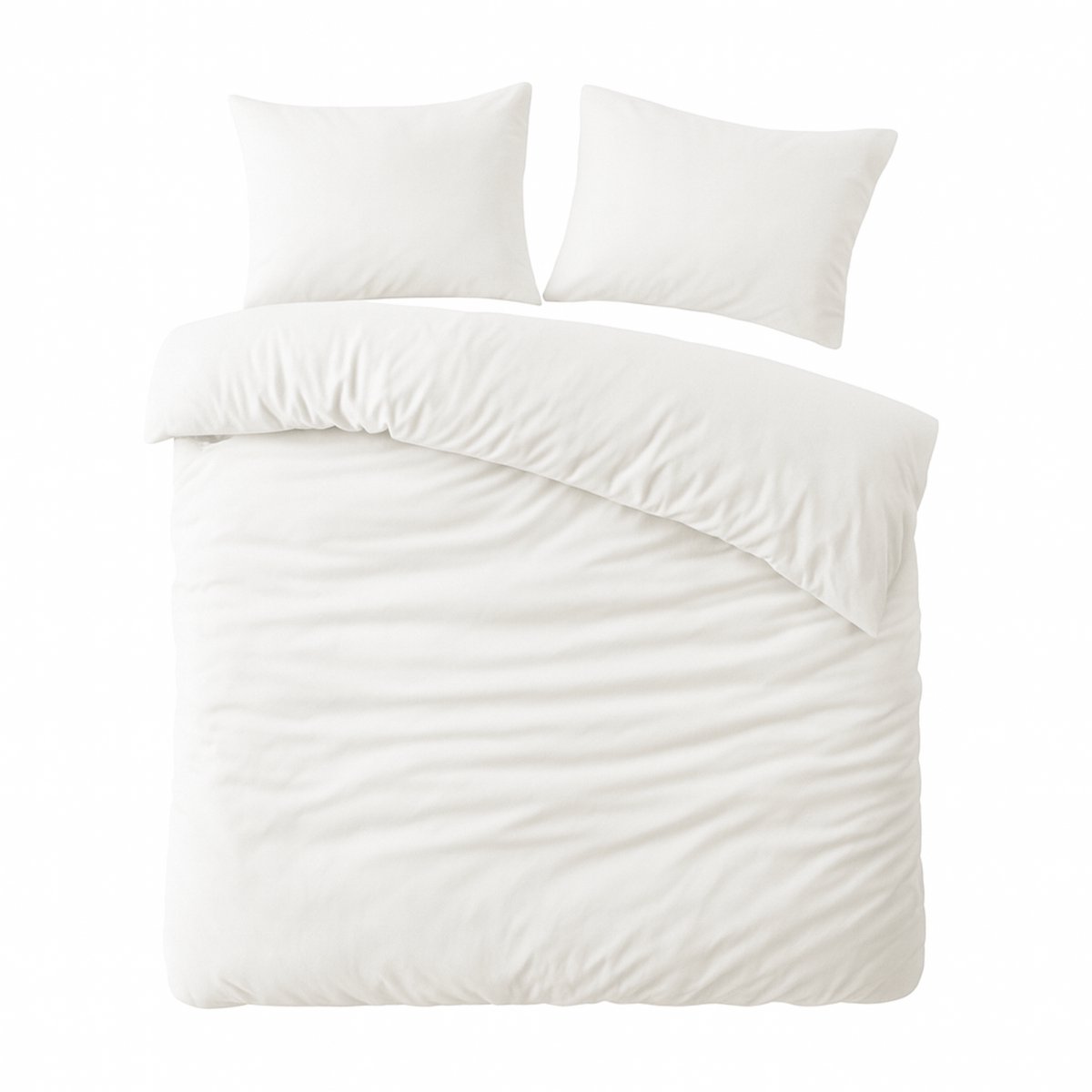 Ten Cate Flanellen Dekbedovertrek 200x200/220 - Tweepersoons - Zacht - Wit