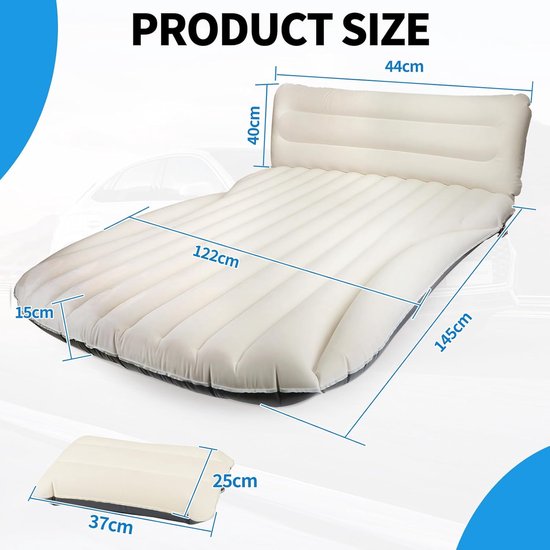 Air Mattress voor Auto - Camping Bed met Luchtpomp - Comfortabel en Duurzaam voor SUV, Minivan, MPV, Roadtrip — afbeelding 4