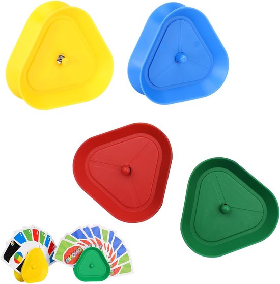 Dncvb 4 stuks kaarthouders voor kinderen, veilige grip, handsfree, speelkaartenhouder, speelkaarten met 2 speelkaartenbox voor senioren en kinderen, kaartenstandaard