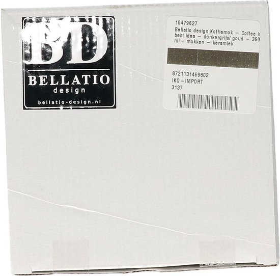 Tasses à café design Bellatio - lot de 4 - Le Coffee est la meilleure idée - multicolore - 360 ml