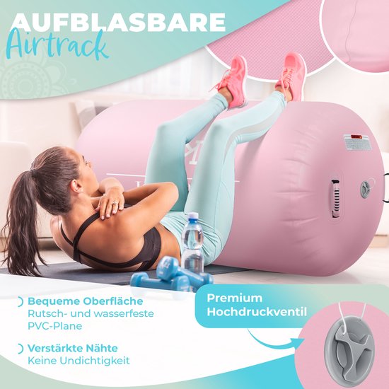 Air Roller Inflatable Gymnastics Air Barrel 100 cm with Pump, Gymnastics Cylinder, Gymnastics Mat, Training Mat for Home, Taekwondo, Yoga, Gym, Fitness, 100 x 60 cm Air Roller Inflatable Gymnastics Air Barrel 100 cm with Pump, Gymnastics Cylinder, Gymnastics Mat, Training Mat for Home, Taekwondo, Yoga, Gym, Fitness, 100 x 60 cm