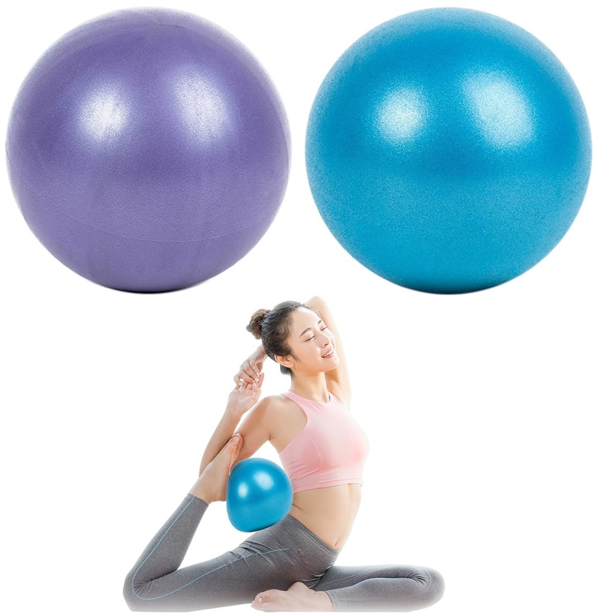 Ibenzoa® Set van twee compacte en draagbare pilatesballen voor yoga en fitness