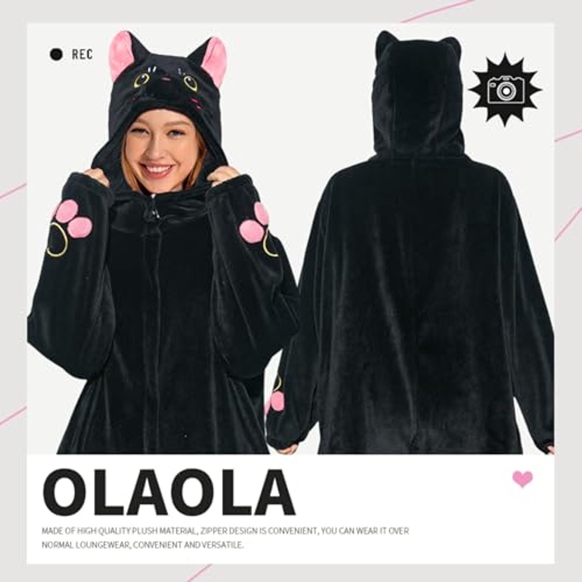 OLAOLA Onesie voor Volwassenen - Dierenkostuum Jumpsuit Zachte Fleece Pyjama Unisex voor Vrouwen en Mannen - Carnaval Kerst Halloween Cosplay (M, IJsbeer