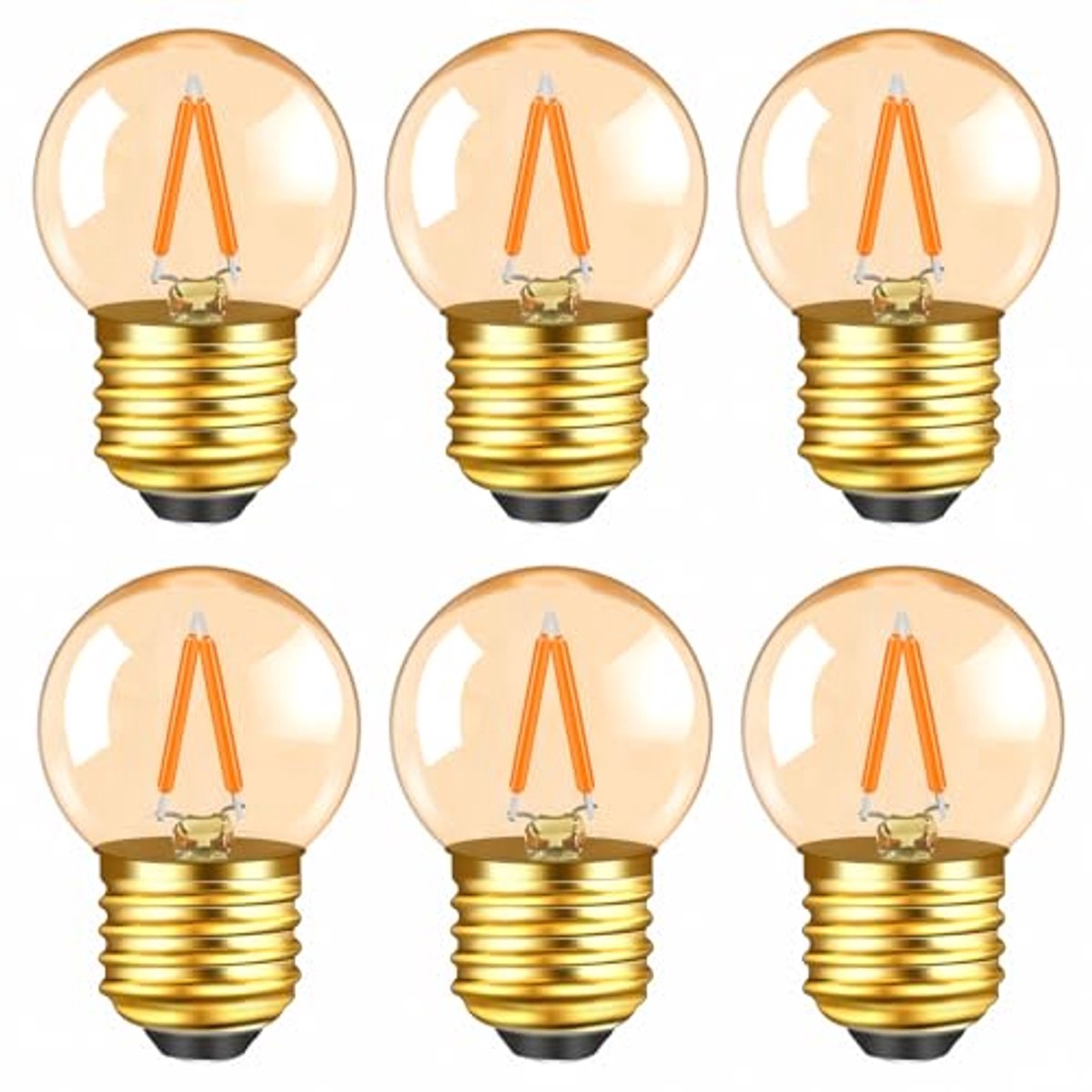 E27 LED Vintage Warm Wit 1W Gloeilamp - Decoratieve Klein Globe G40 - Vervangt 10W