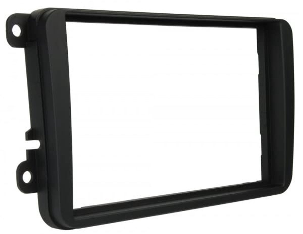 SnelShoppen - Radio panel 2-DIN Bevestigingsframe Zwart voor Volkswagen Skoda Seat - Compatibel met Touran, Transporter, Fabia, Octavia, Alhambra en m