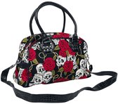 Banned Skulls And Roses Dames Handtas - zwart - Standard
