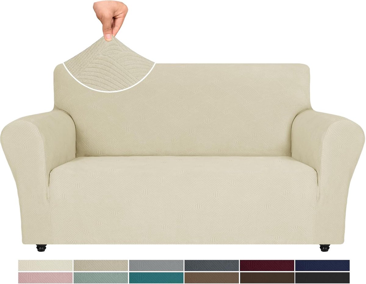 Rekbare Bankhoezen 2 Zits - Elastische Bescherming voor Meubels in Beige