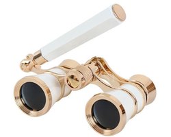 Operakijker - verrekijker - met handvat - verrekijker - 3x2,5 - vergroting - draagbaar - geschikt voor theater, sport, concerten, kamperen in de buitenlucht - retrostijl - wit