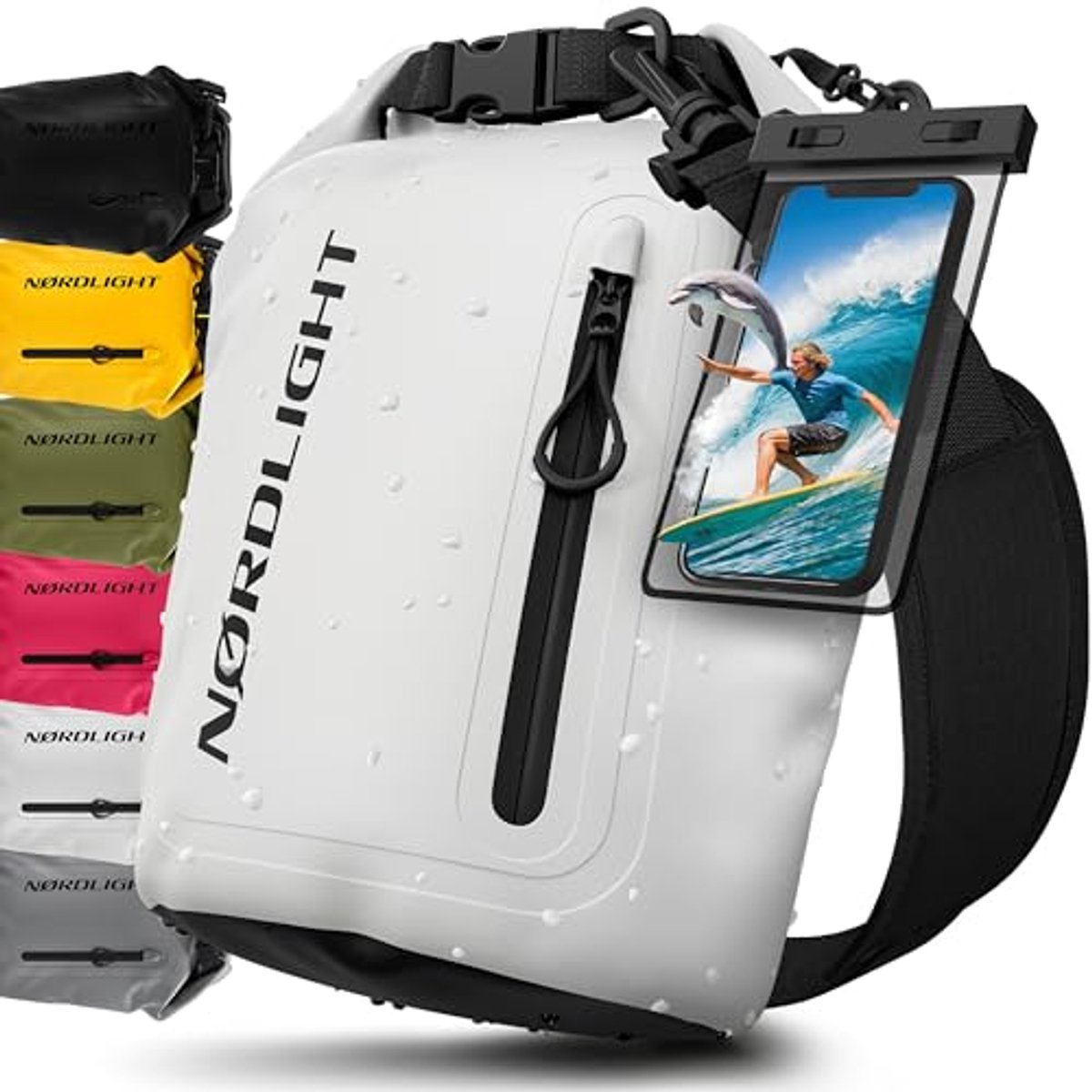 Waterdichte Dry Bag met Telefoonhoes en Roll-Top - Ideaal voor Zwemmen, Strand, SUP en Kanoën - 5 Liter – productfoto 1 van Bol.com