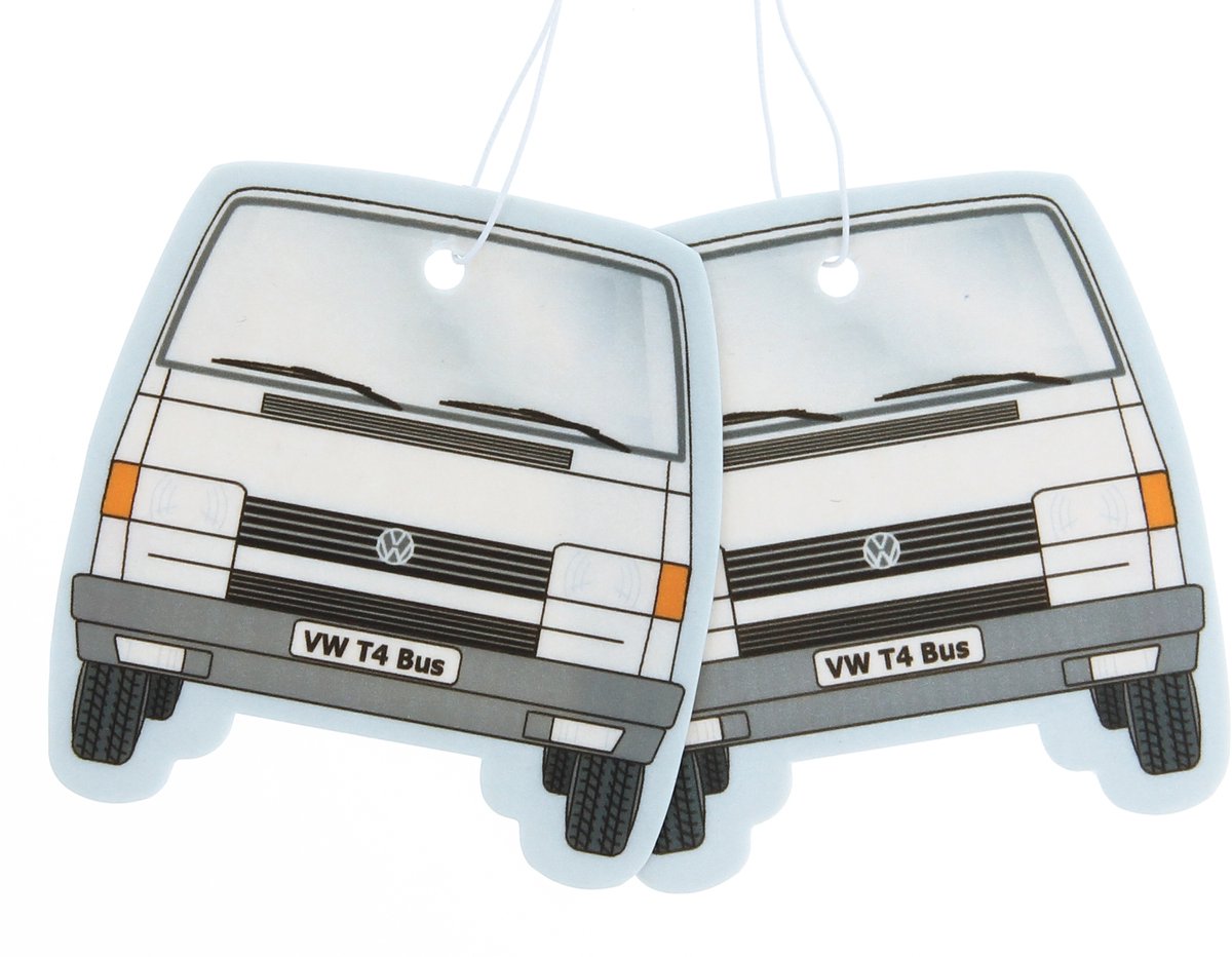 VW Collection by BRISA - Set van 2 Volkswagen luchtverfrissers met VW T4 Bulli Bus-motief (Piña Colada)