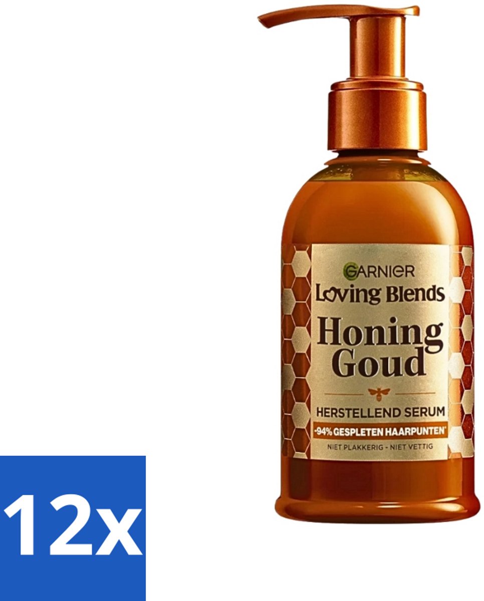 12 x Garnier - Loving Blends Honing Goud - Herstellend Haarserum - Beschadigd & Breekbaar Haar - 115 ml - Haar Serum - Herstellend Serum - Beschadigd Haar - Breekbaar Haar - Honing Serum