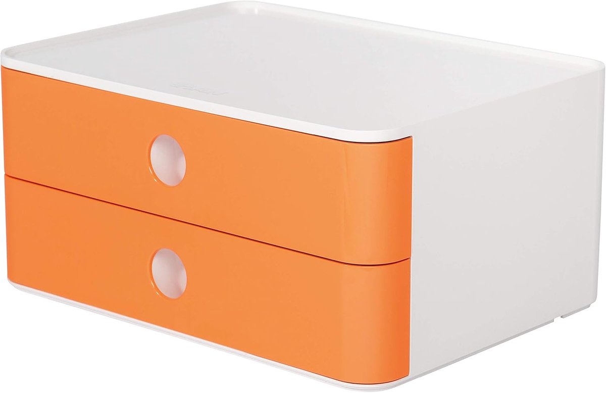 Stapelbare Ladebox met 2 Laden en Scheidingswand voor Kantoor en Keuken