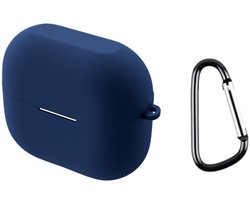 Telestore - hoesje geschikt voor Samsung Galaxy Buds3 FE / Buds 3 / 3 Pro soft case cover - donker blauw - TPU hoesje Beschermhoes - Samsung Galaxy Buds3 FE / Buds 3 / 3 Pro Cover - Buds3 hoesje - gel hoesje met sleutelhanger