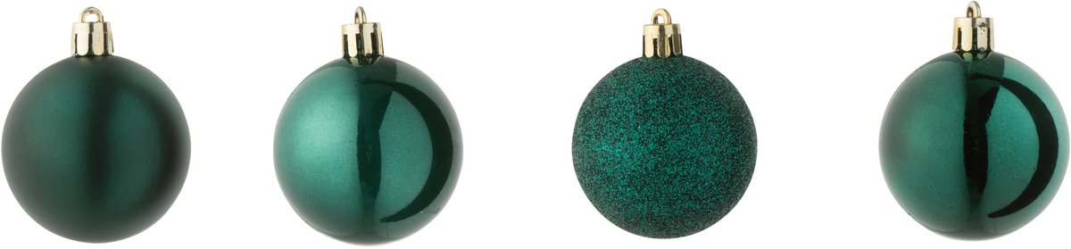 J-Line kerstbal - kunststof - groen - doos van 40