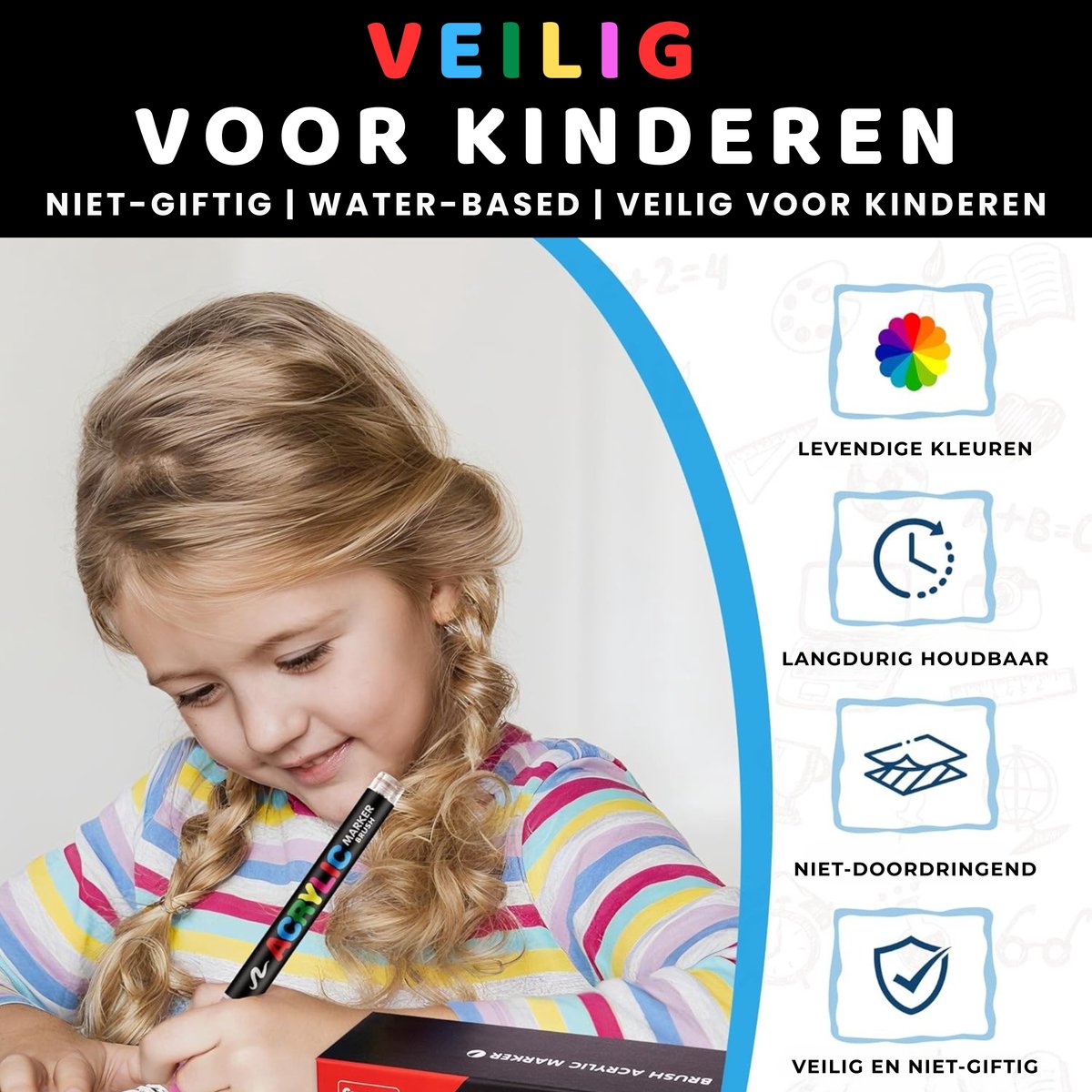 Stiften set tot 12-120 kleuren acrylverf stiften voor steen, textiel