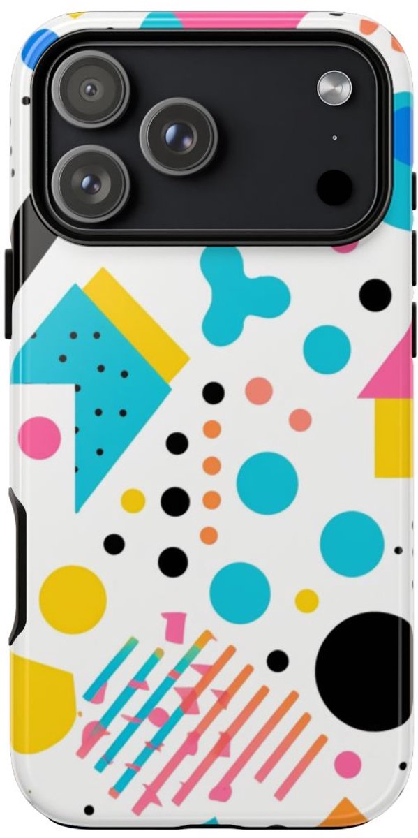 Kleurrijk Memphis Stijl Geometrisch Patroon – Telefoonhoesje Geschikt voor iPhone 17 Pro Max