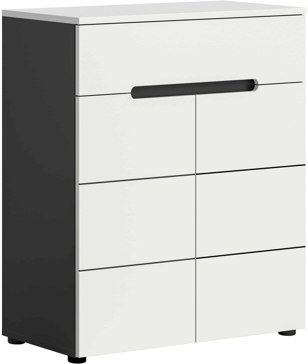 Furnilux Canu schoenenkast wit NB basaltgrijs NB - 37x80x94cm